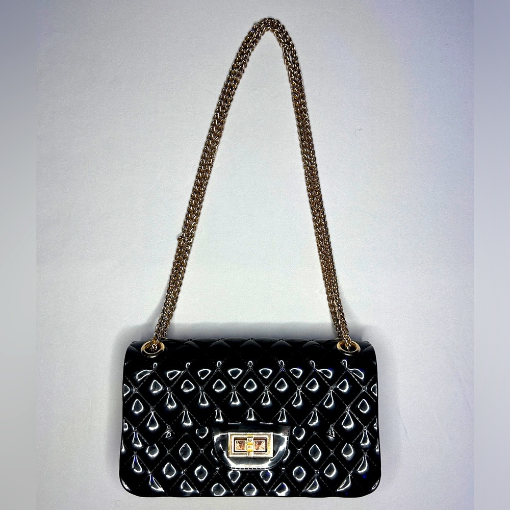 Quilted Vinyl Crossbody Bag